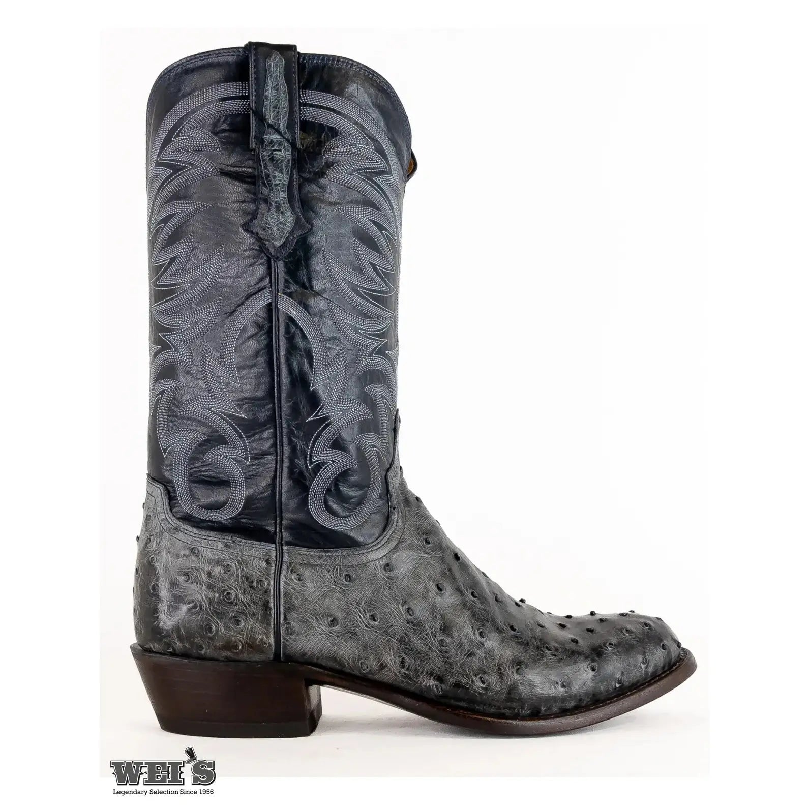 Lucchese Men s Cowboy Boots 14 Exotic Ostrich Grey Roper Toe