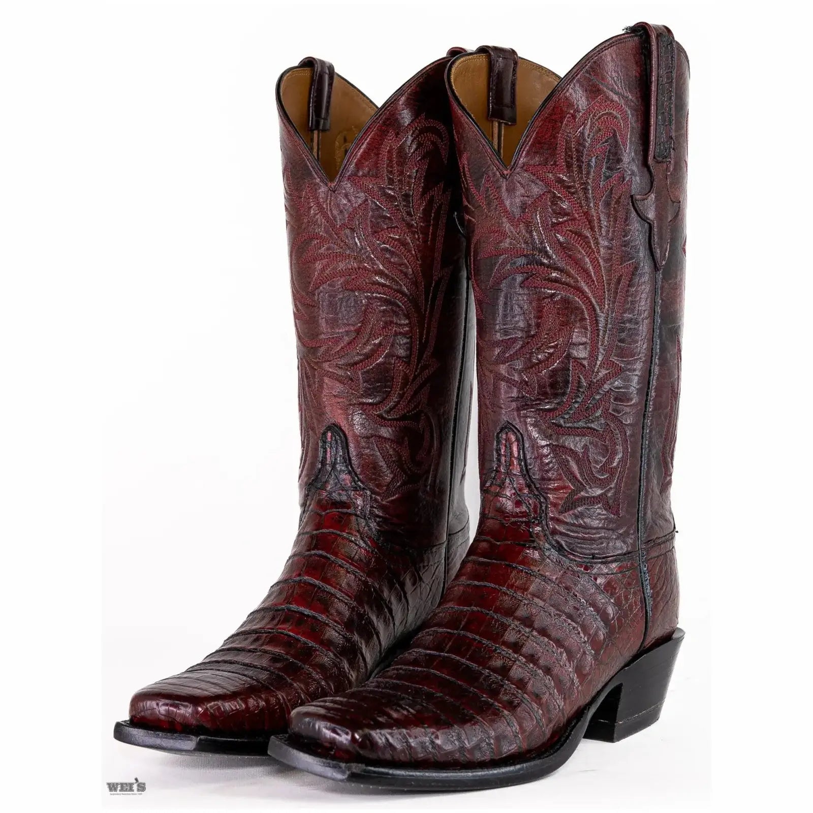 Lucchese Women's Cowgirl Boots 12" Exotic Caiman Medium Square Toe E2122.113C