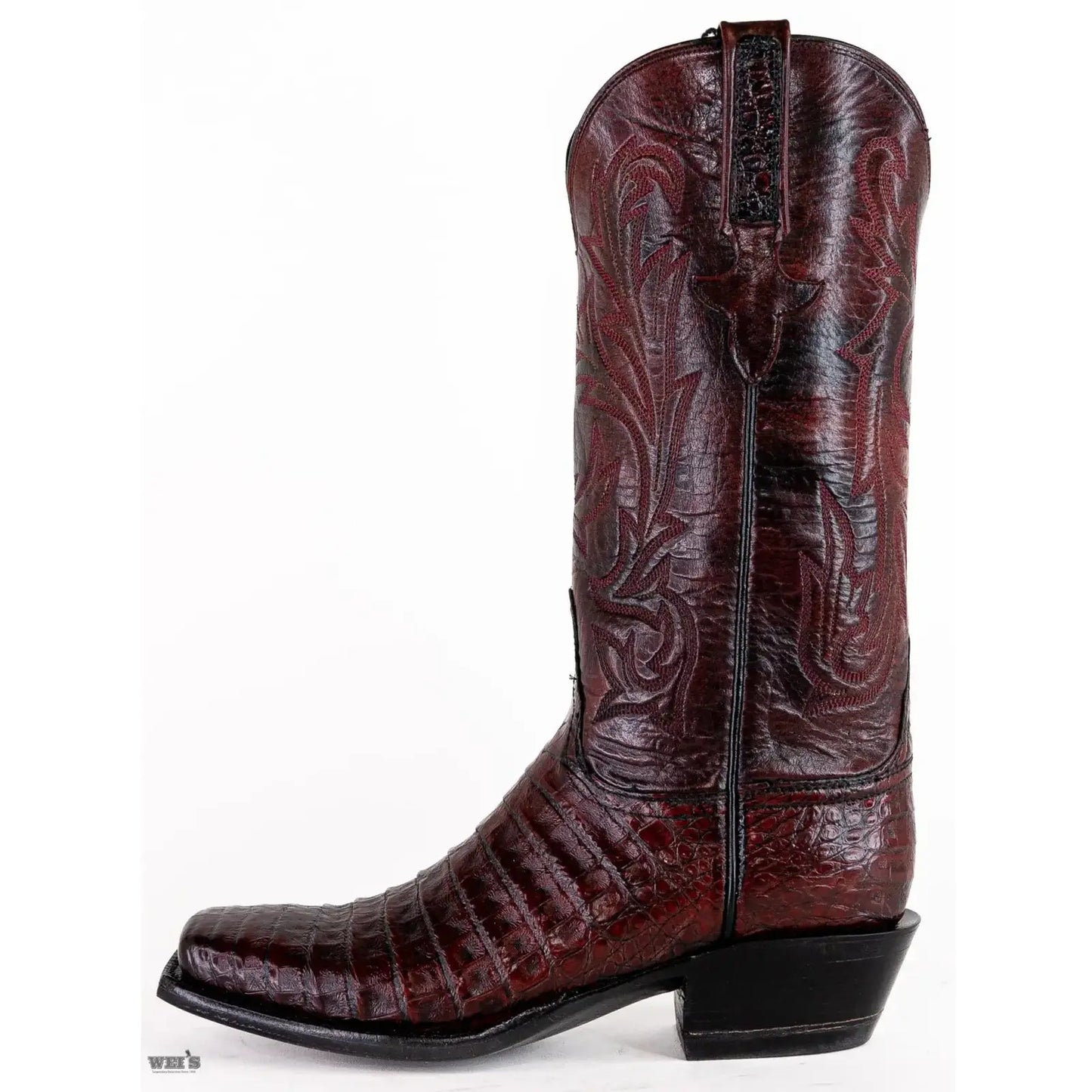 Lucchese Women's Cowgirl Boots 12" Exotic Caiman Medium Square Toe E2122.113C