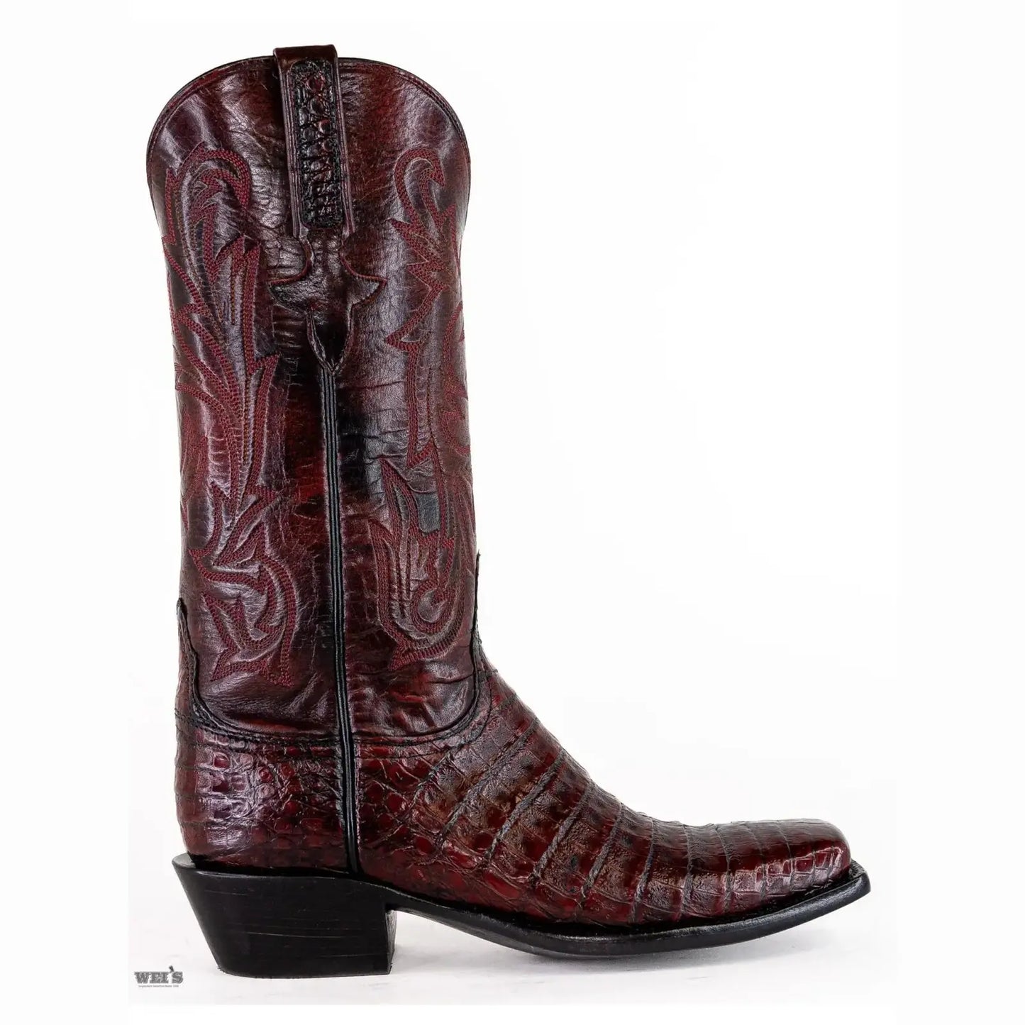 Lucchese Women's Cowgirl Boots 12" Exotic Caiman Medium Square Toe E2122.113C