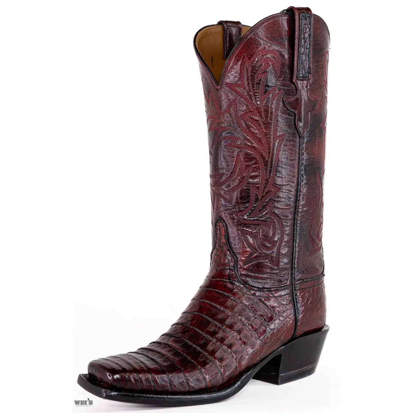 Lucchese Women's Cowgirl Boots 12" Exotic Caiman Medium Square Toe E2122.113C