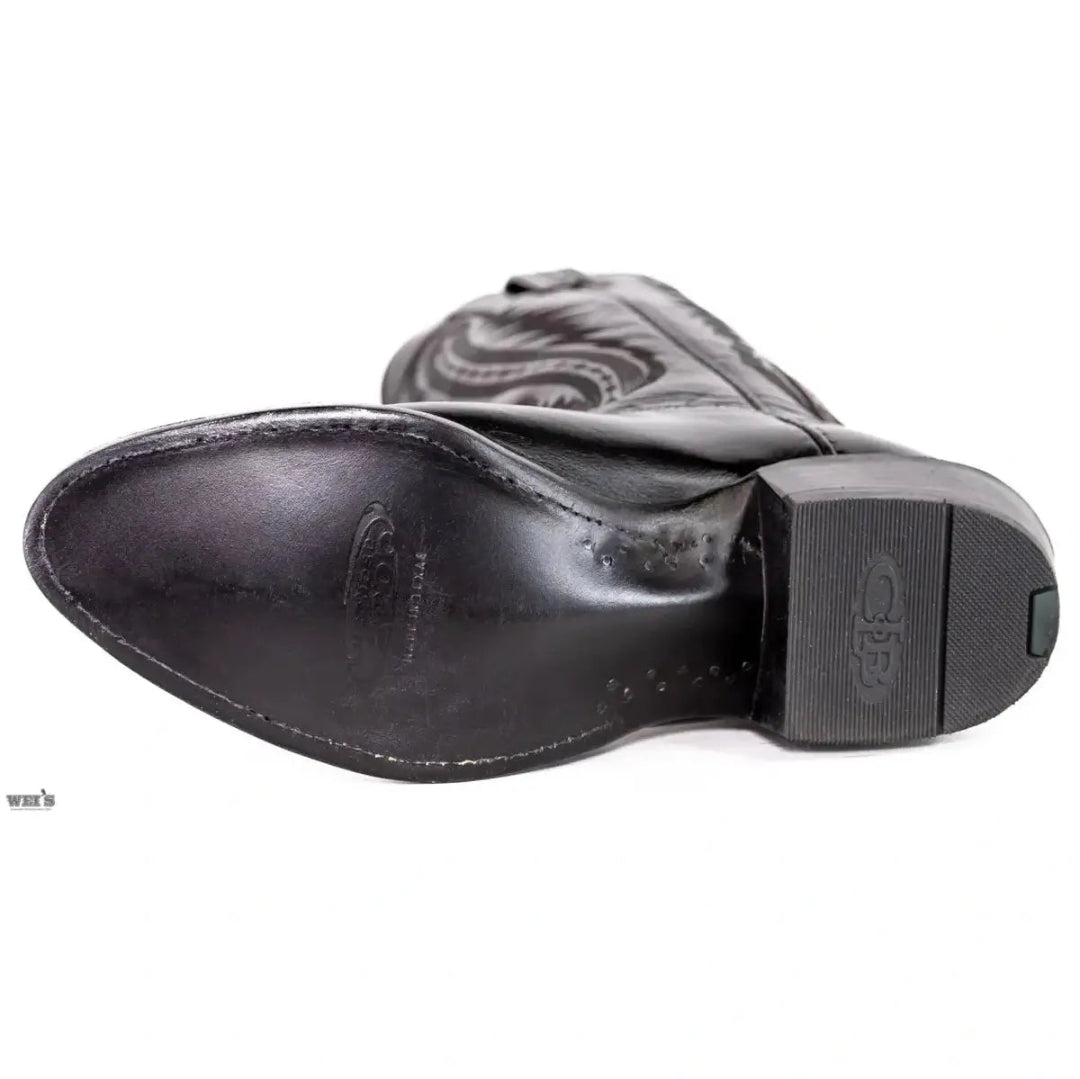 Lucchese 2000 exotic kangaroo leather cowboy boot, top-down view showing the inside leather lining and pull tabs.