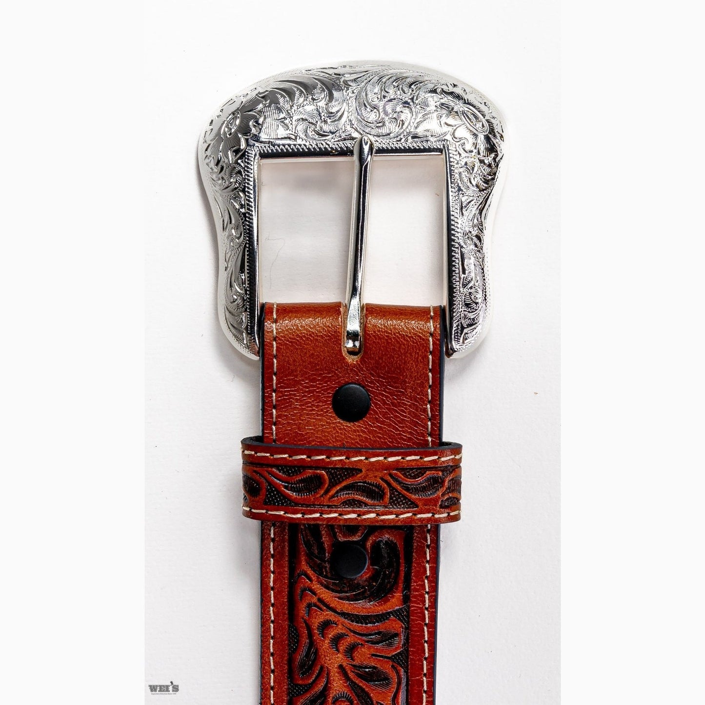 Men’s Belt Made By Ranger Belt Co. Hand Tooled Turquoise Inlay WB2704A - Ranger Belt Co.