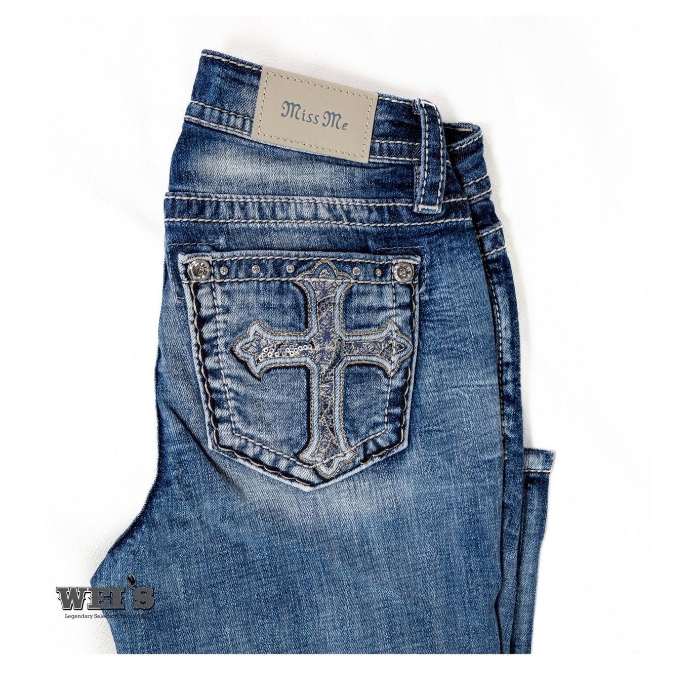 Miss Me Women’s Jeans Mid-Rise Bootcut With Cross M9141B - Miss Me