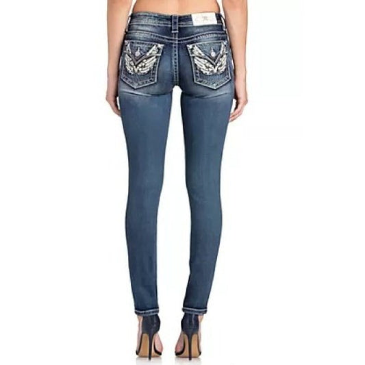 Miss Me Women’s Jeans Mid-Rise Skinny Hailey M3356S - Miss Me