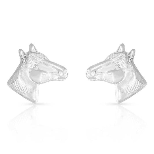 Montana SIlversmiths Little Silver Horse Head Earrings ER41 - Montana Silversmith