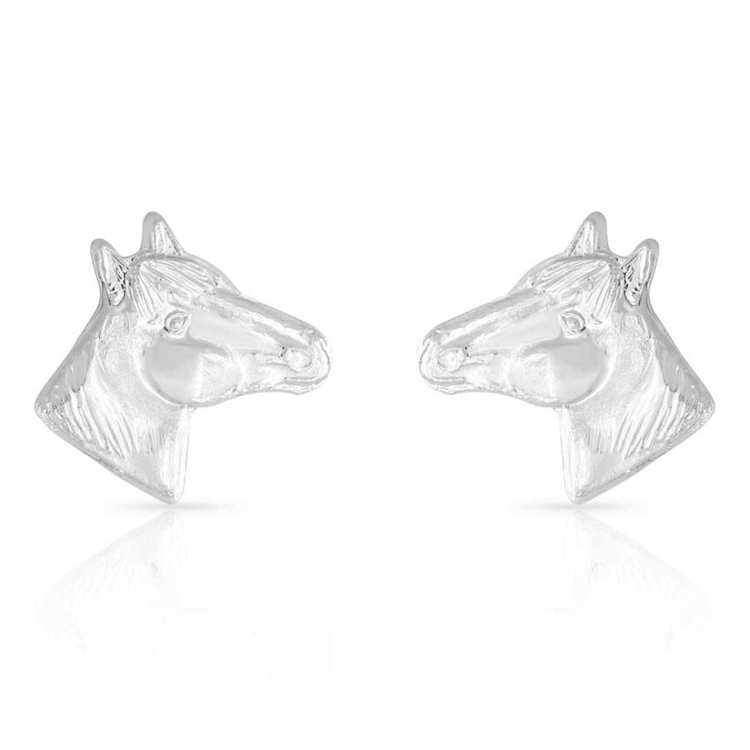 Montana SIlversmiths Little Silver Horse Head Earrings ER41 - Montana Silversmith