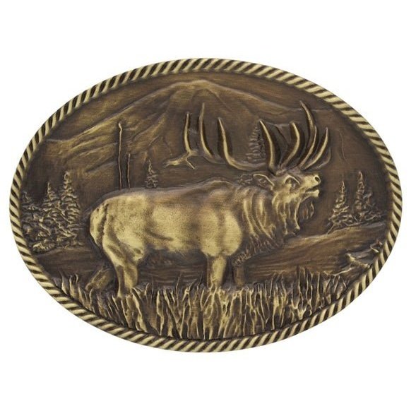 Montana Silversmiths Attitude Buckles Fighting Elk 506C