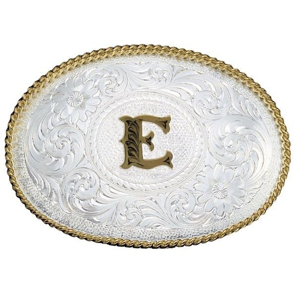 Montana Silversmiths Silver Engraved Initial E Buckle 700E