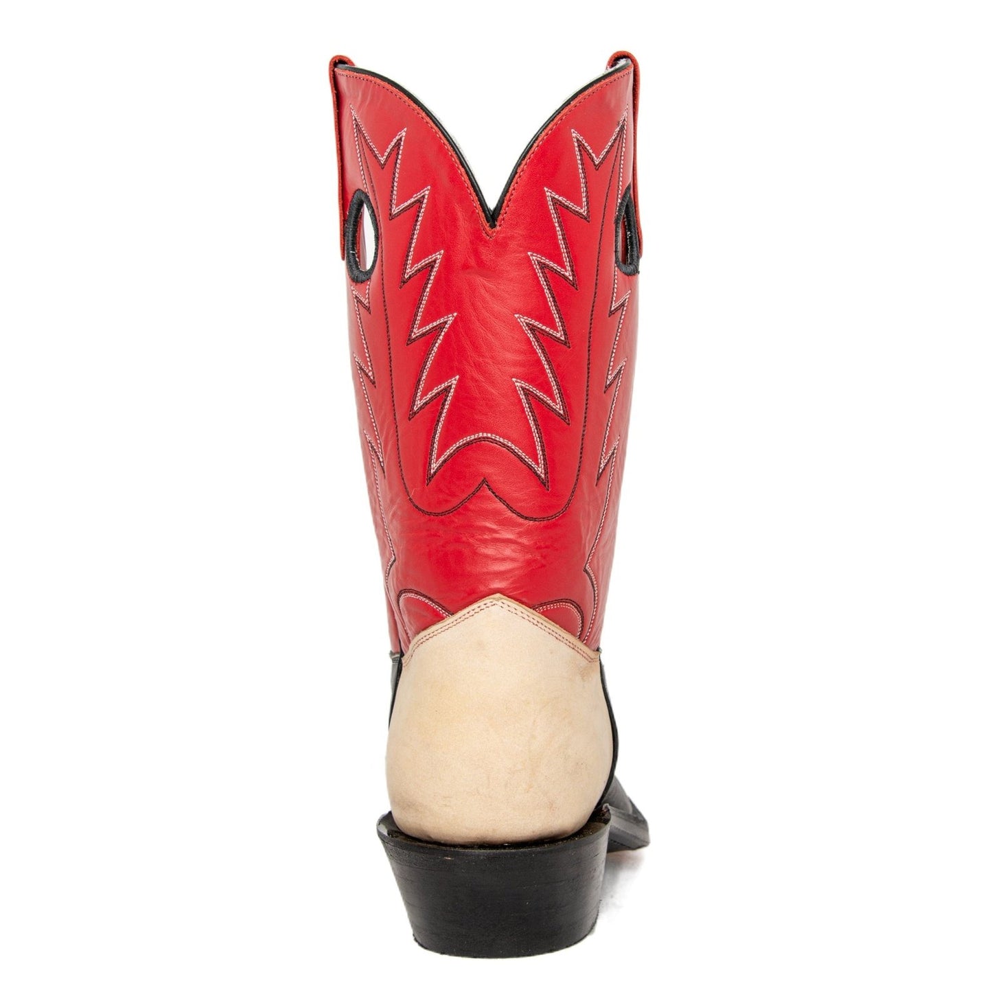 Olathe Men's Cowboy Boots 11" Rough Stock Riding Heel Black/Red 6763
