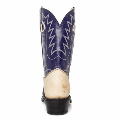 Olathe Men's Cowboy Boots 11" Rough Stock Riding Heel Black/ Purple 6763 - Olathe Boots