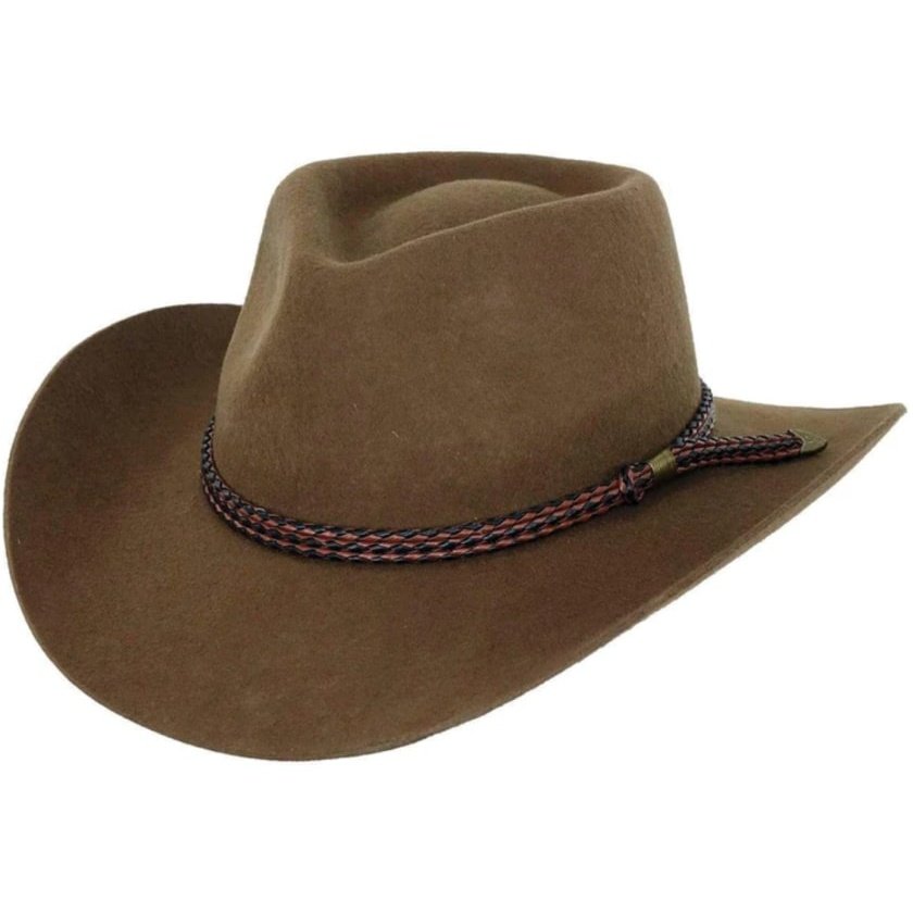 Outback Trading Co. Hat Wool Forbes 5" Teardrop Pinch Crown Brim 3-1/4" 1153-BRN