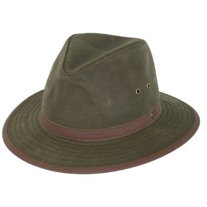 Outback Trading Unisex Hat Oil Skin 2-1/2" Brim, 4" Crown, Crushable Sage Madison 1462