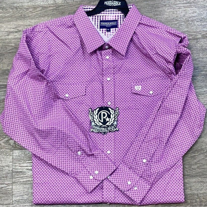 Panhandle Men's Shirt Long Sleeve Snap Largest Size 36X3180