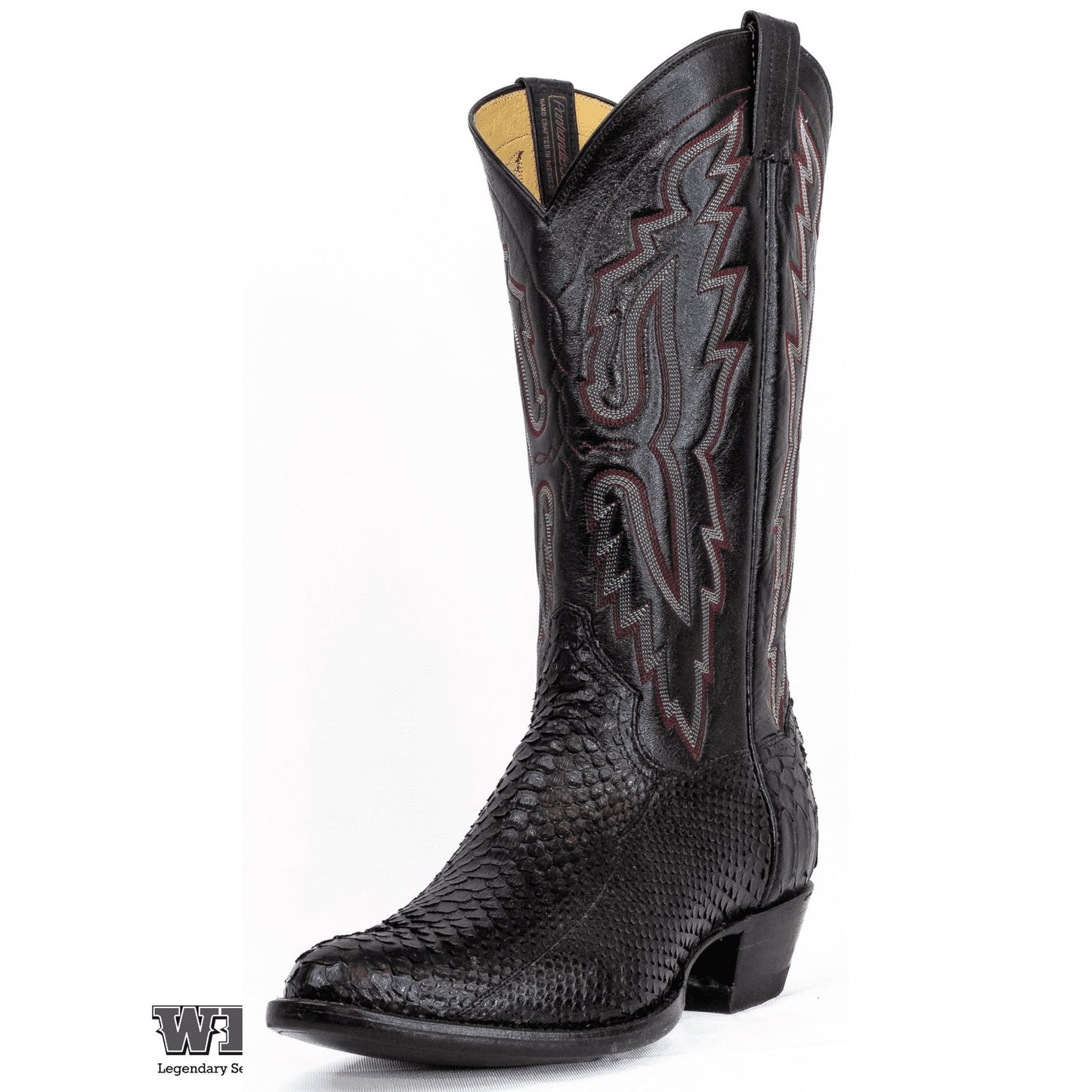 Panhandle Slim Men's Cowboy Boots 13" Black Python Snake Cowboy Heel R Toe 25330 - Panhandle Slim Boots