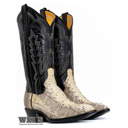 Panhandle Slim Men's Cowboy Boots 13" Natural Water Snake Cowboy Heel R-Toe 25902