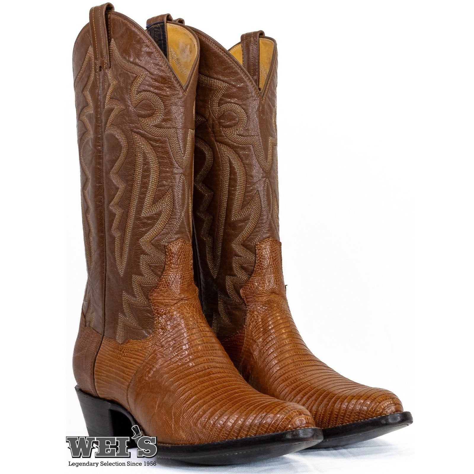 Panhandle Slim Men's Cowboy Boots 14" Exotic Lizard Nut 5-LIZARD 25654