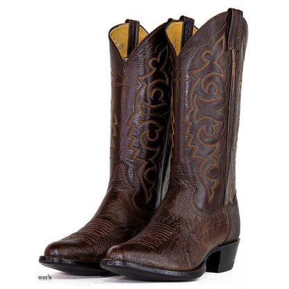 Panhandle Slim Men's Cowboy Boots 14" Exotic Shark Tobacco 3-SHARK 21943