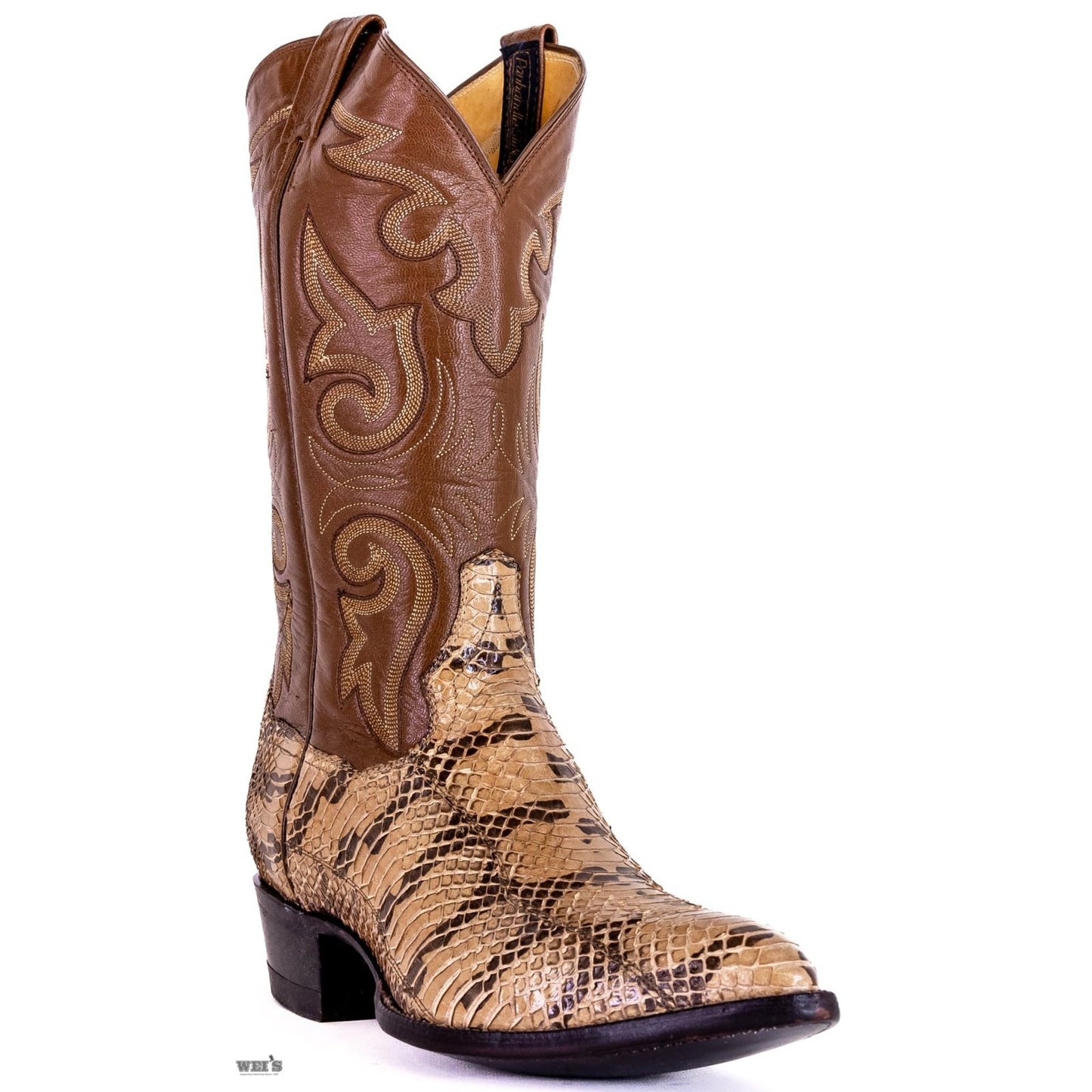 Panhandle Slim Men's Cowboy Boots 14" Exotic Tiger Snake Cowboy Heel J Toe 4-SNAKE 25949