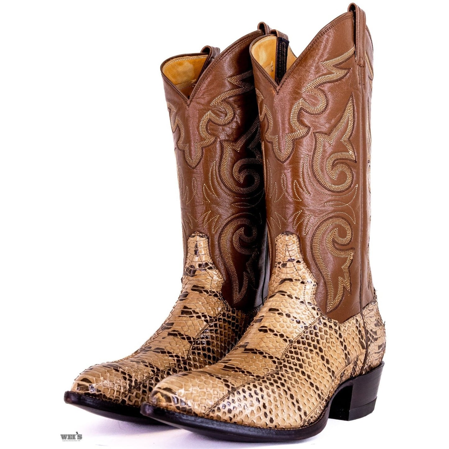 Panhandle Slim Men's Cowboy Boots 14" Exotic Tiger Snake Cowboy Heel J Toe 4-SNAKE 25949