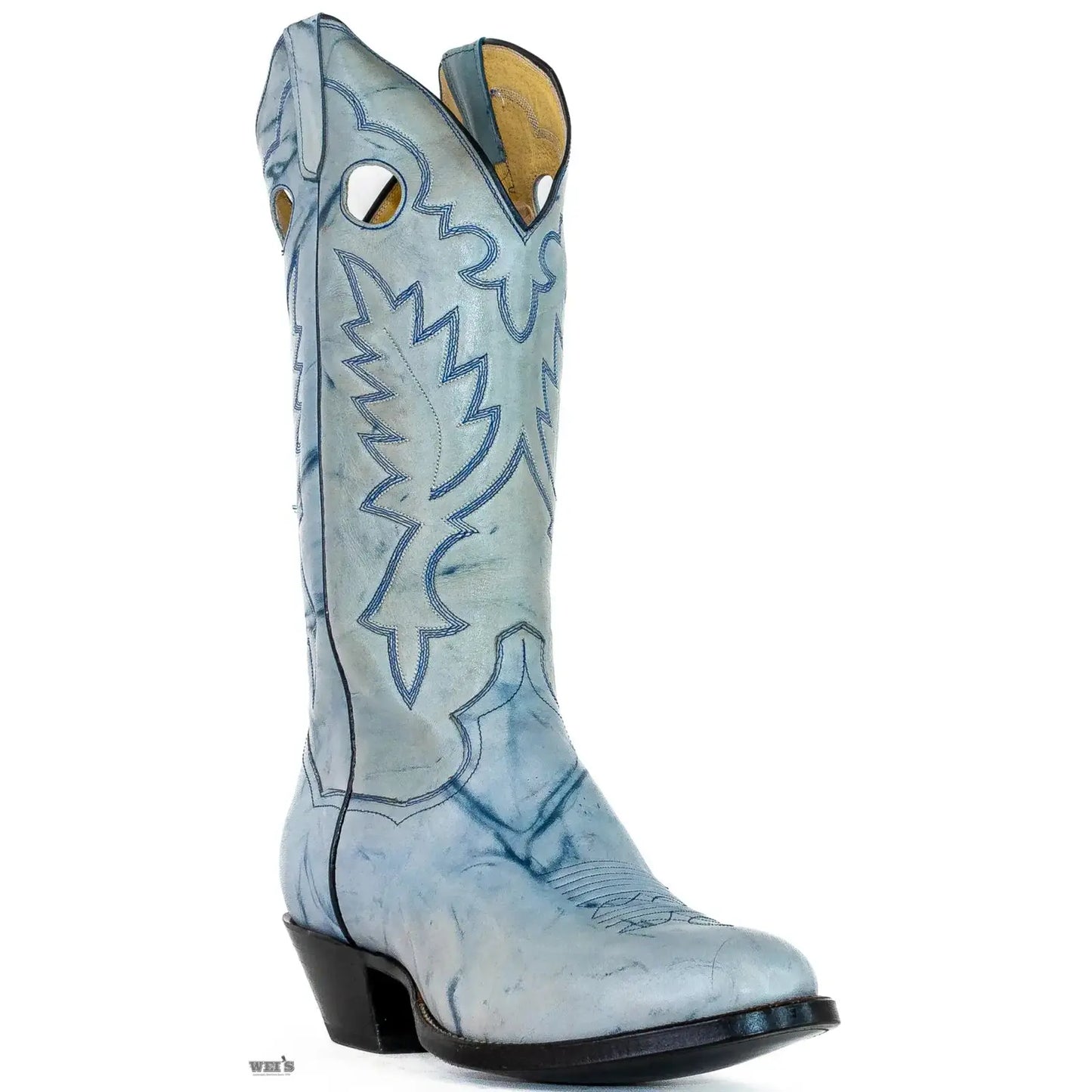 Panhandle Slim Men's Cowboy Boots 14" Yip Cowboy Heel R Toe Denim 32154