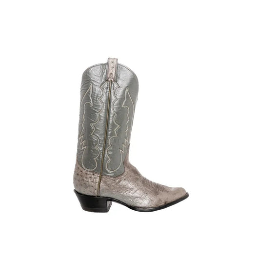 Panhandle Slim Men's Cowboy Boots Grey Ostrich R-toe 25109 - Panhandle Slim