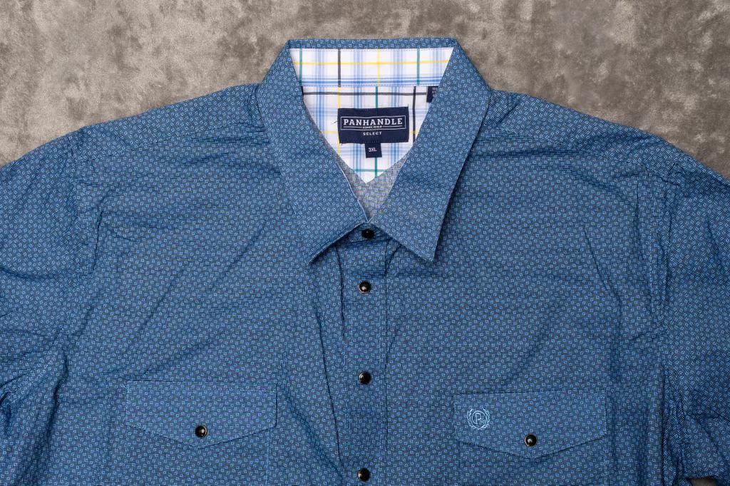 Panhandle Slim Men's Long Sleeve Micro Geo Print Shirt PXN2S03316