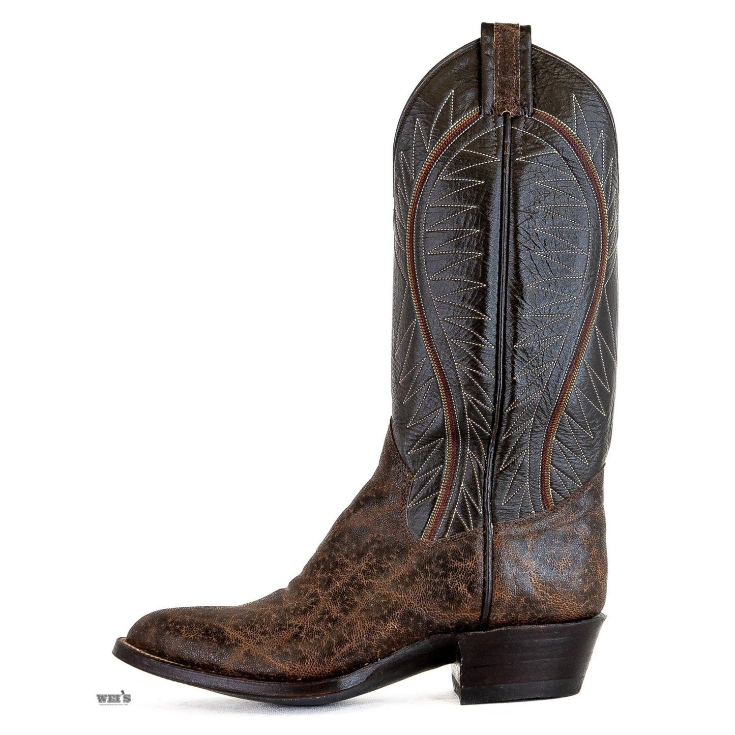 Panhandle Slim/ Sanders Men's Cowboy Boots 13" Exotic Elephant Cowboy Heel R Toe 1-63