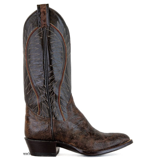 Panhandle Slim/ Sanders Men's Cowboy Boots 13" Exotic Elephant Cowboy Heel R Toe 1-63