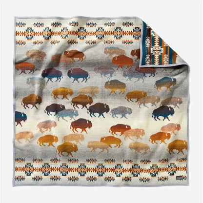 Pendleton Blanket Napped Jacquard Prairie Rush Hour Grey Throw Twin Size