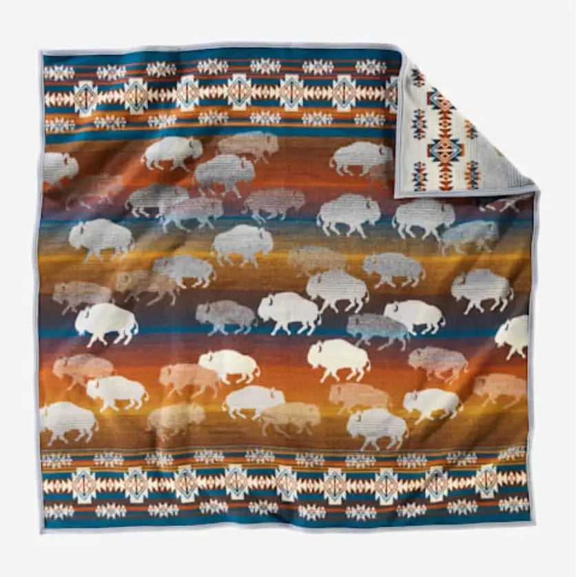 Pendleton Blanket Napped Jacquard Prairie Rush Hour Grey Throw Twin Size