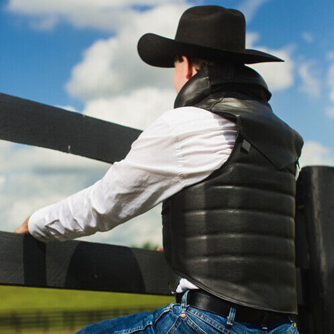 Phoenix Rodeo Finalist Vest Black Leather