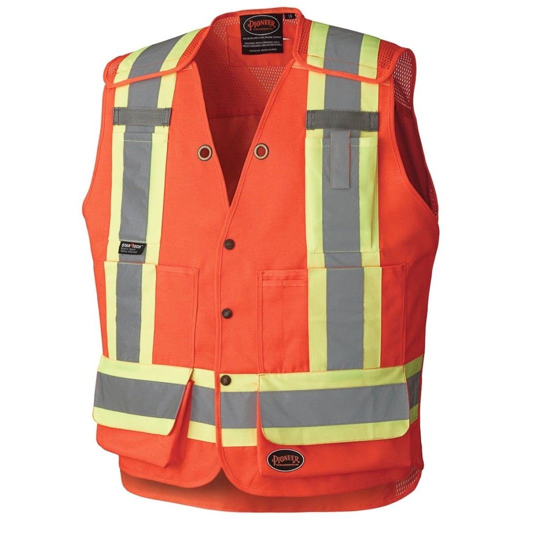 Pioneer Unisex Surveyor Vest Hi Vis Tear-Away Drop Shoulder – Wei's ...