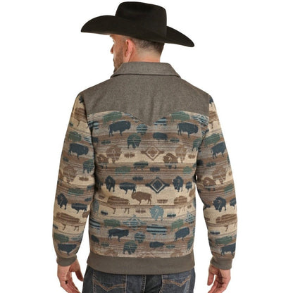 Powder River Men’s Jacket Graphic Buffalo Print DM92C01474 - Powder River Outfitter