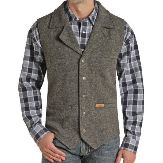 Powder River Men’s Montana Vest Solid Colour, Wool 98T1176