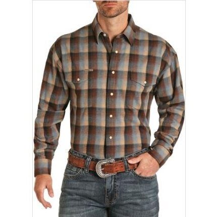 Powder River Outfitter Men's Shirt Long Sleeve Snap 36S1857 - Powder River Outfitter