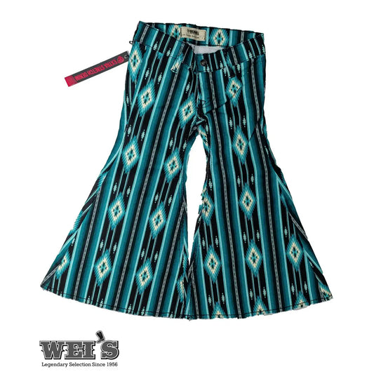 Rock And Roll Girl's Teal Serape Bell Bottom BG7PD02232