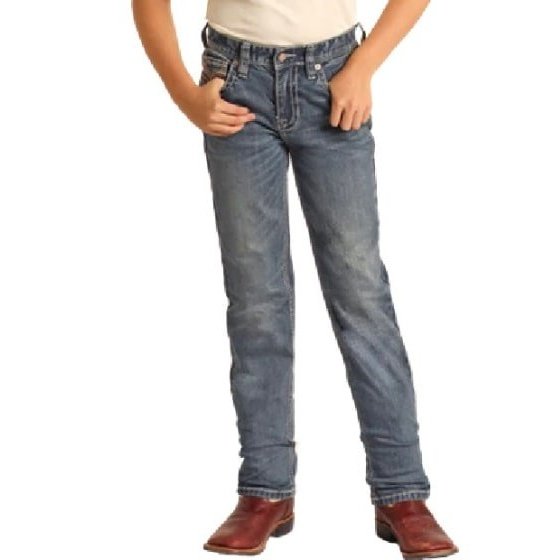 Rock & Roll Boy’s Jean Revolver Slim Fit Straight Leg Stretch RRBD1RR1GX