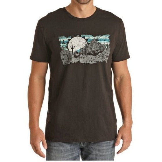 Rock & Roll Unisex T-Shirt Desert Moon Graphic RRUT21R065 - Rock & Roll