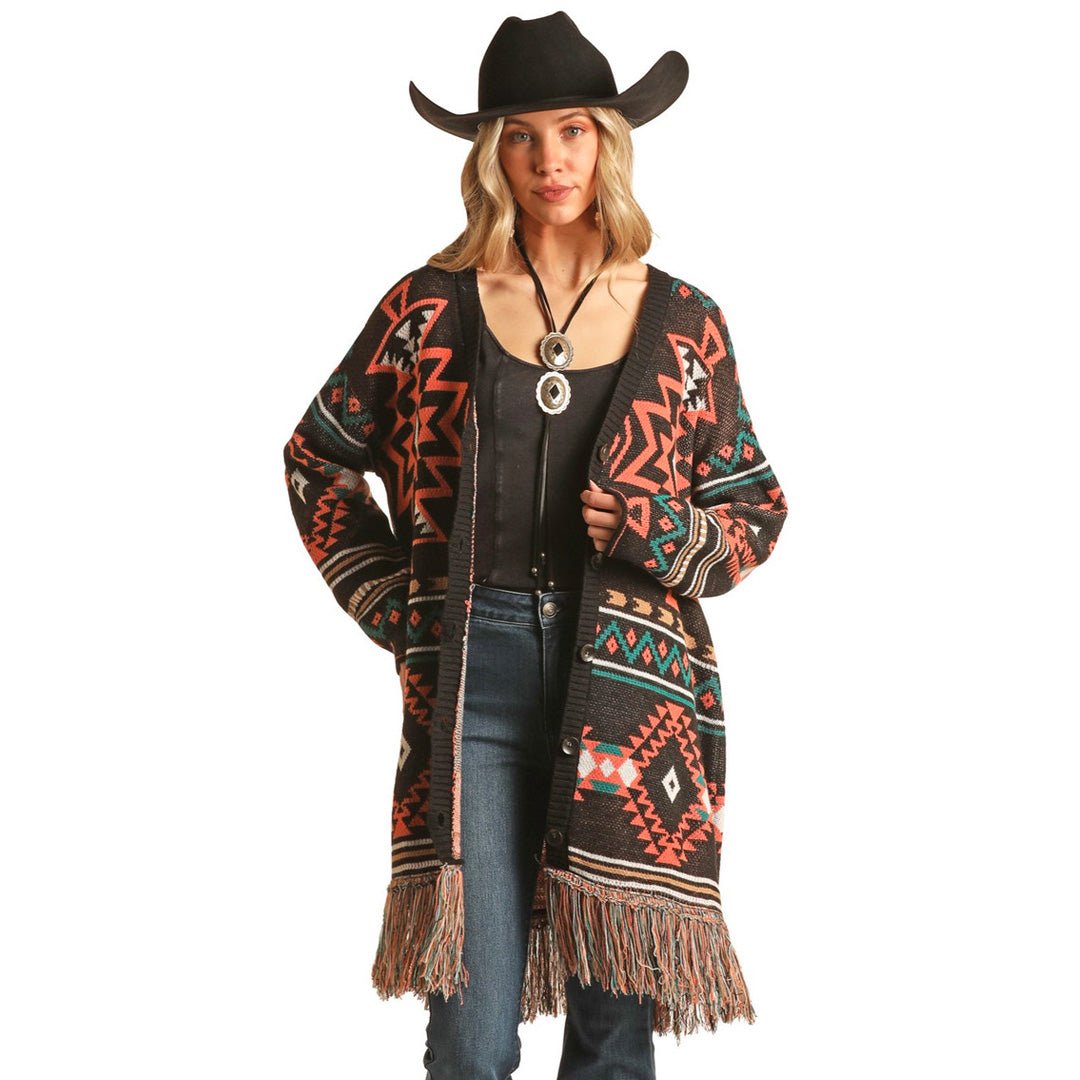 Rock & Roll Women's Fringe Cardigan BW95T02739