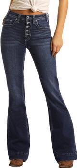 Rock & Roll Women's High Rise Extra Stretch Button Fly Trouser W8H4165 - Rock & Roll