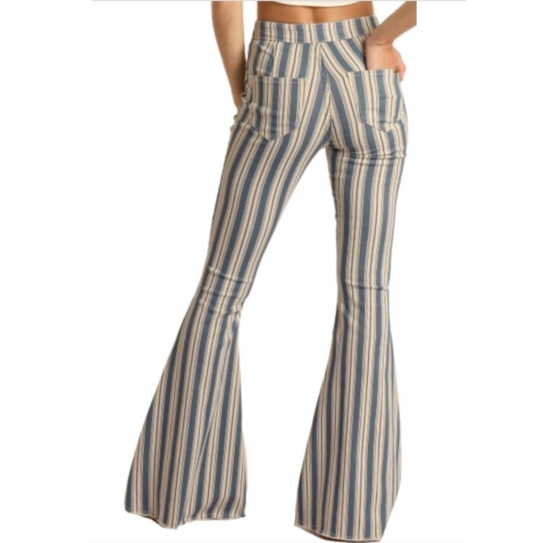 Rock&Roll Denim Women's Jeans Bell Bottom Stripes WPB3510 - Rock&Roll Denim
