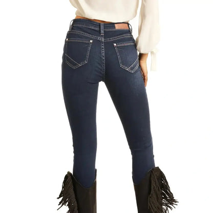 Rock & Roll Women’s Jeans High Rise Skinny Button Fly WHS6098 - Rock & Roll