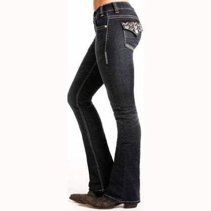 Rock & Roll Women's Jeans Low Rise Stretch Boot Cut W6-4586 - Rock & Roll