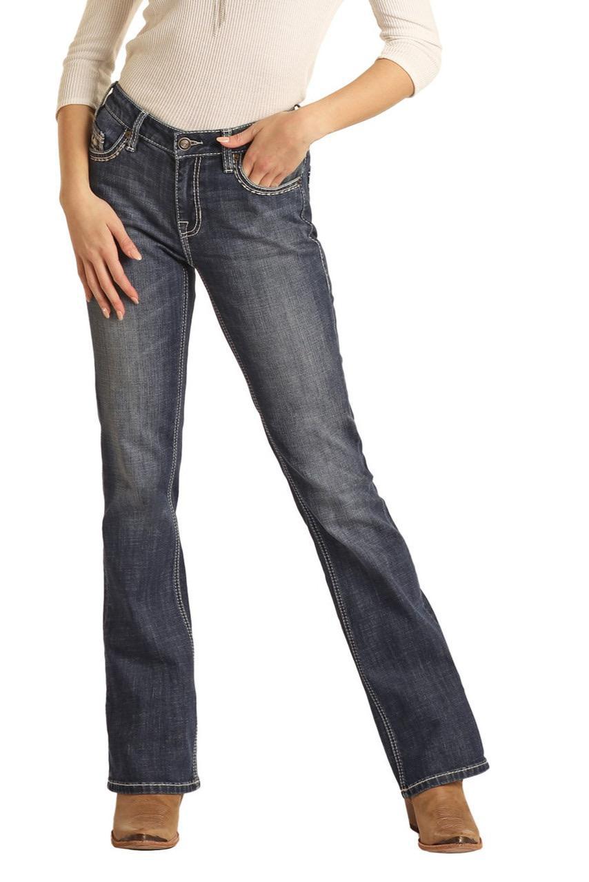 Rock&Roll Women's Mid Rise Extra Stretch Bootcut Jeans BW4MD02968