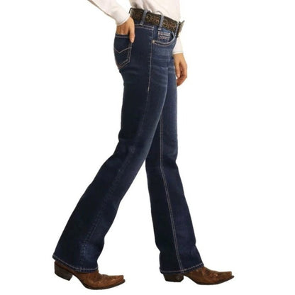 Rock&Roll Women’s Mid Rise Extra Stretch Bootcut Riding Jean W7_4166 - Rock & Roll