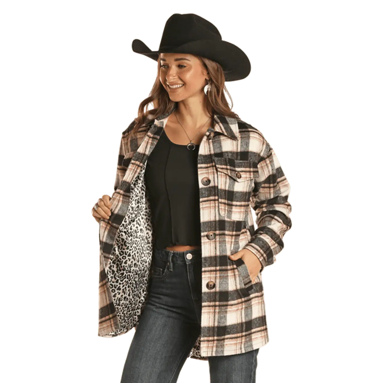 Rock & Roll Women's Plaid Coat BW92C0293