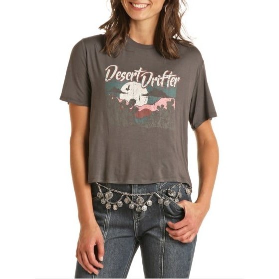 Rock & Roll Women’s Shirt Desert Drifter Boxy Tee 49T3049 - Rock & Roll