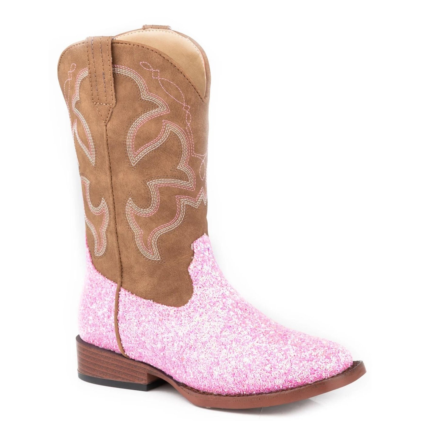 Roper Little Girl's Brown/Pink Glitter Cowboy boots 09-018-0191-3377