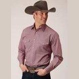 Roper Men's Crosshatch Squares Tone Long Sleeve 01-001-0172-0679 WI